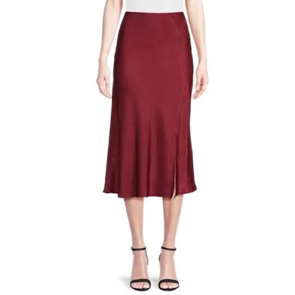 NWOT Cleobella burgundy satin pencil skirt